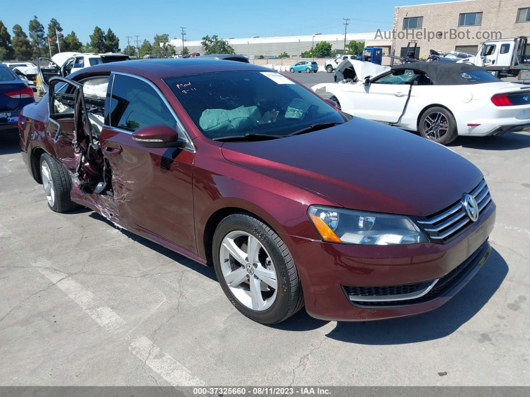 2012 Volkswagen Passat Se W/sunroof Бордовый vin: 1VWBP7A39CC101155