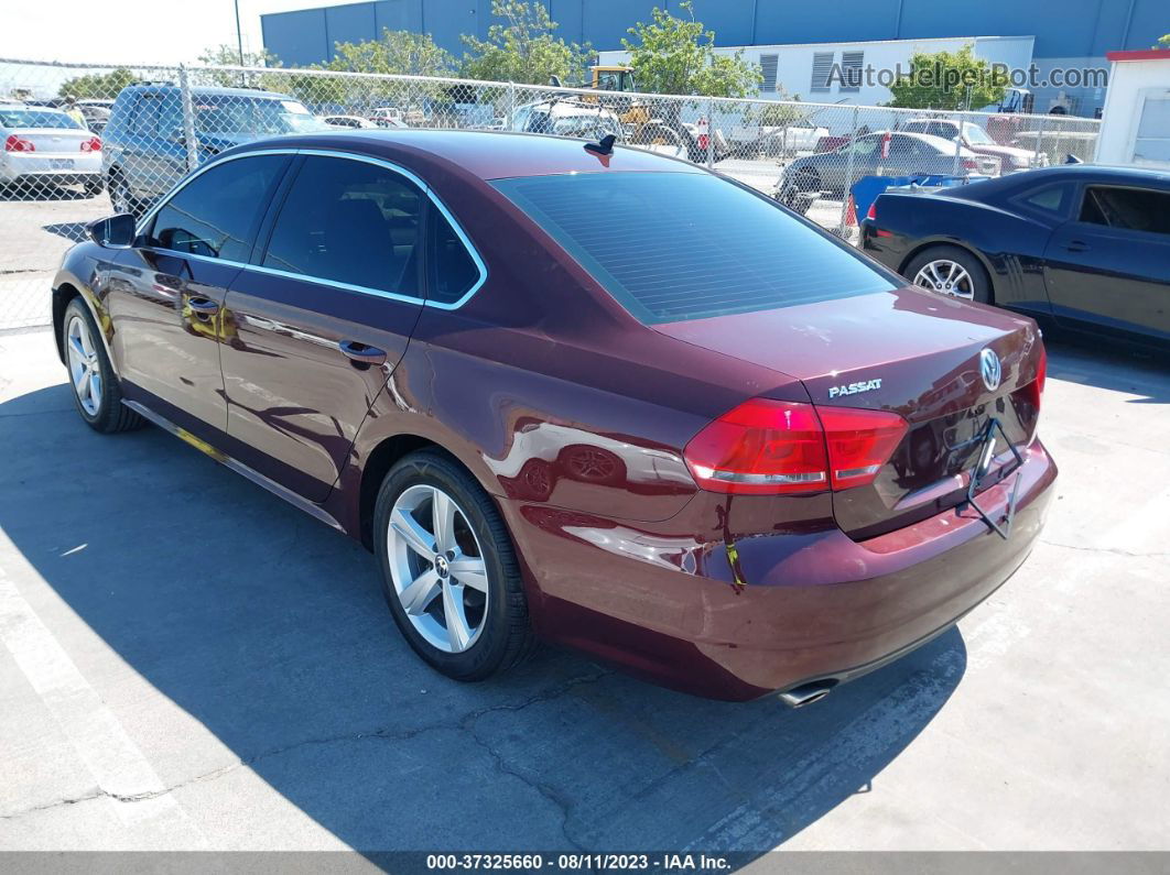 2012 Volkswagen Passat Se W/sunroof Burgundy vin: 1VWBP7A39CC101155