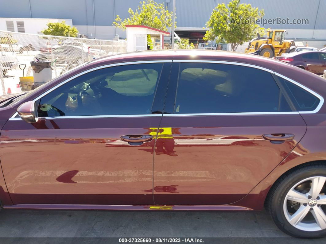 2012 Volkswagen Passat Se W/sunroof Burgundy vin: 1VWBP7A39CC101155