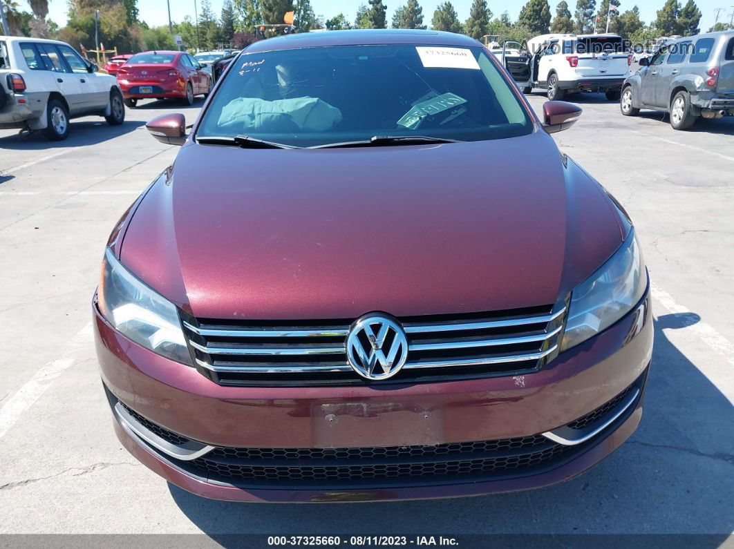 2012 Volkswagen Passat Se W/sunroof Бордовый vin: 1VWBP7A39CC101155