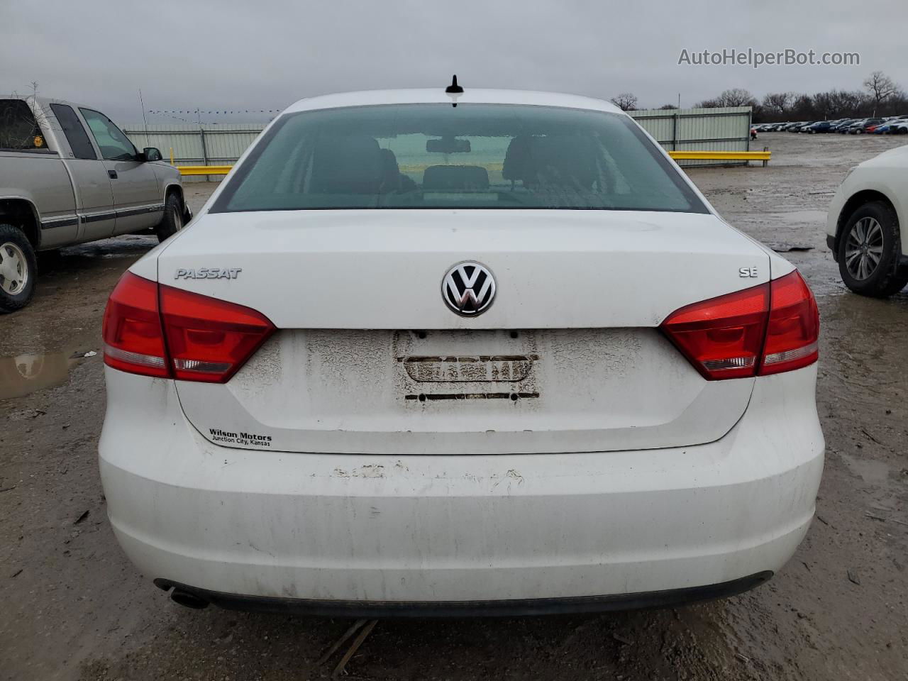 2013 Volkswagen Passat Se White vin: 1VWBP7A39DC098873