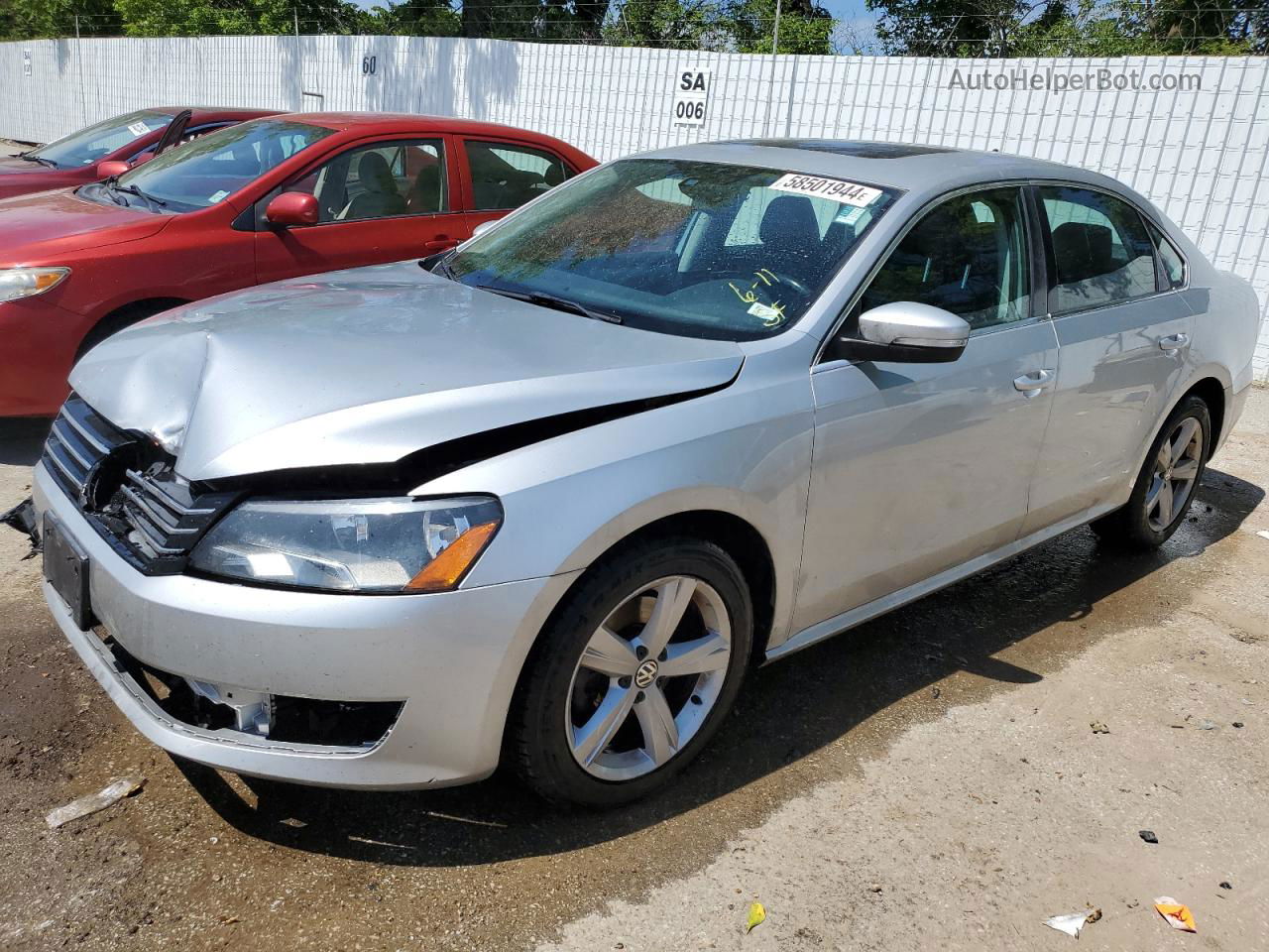 2012 Volkswagen Passat Se Silver vin: 1VWBP7A3XCC104355