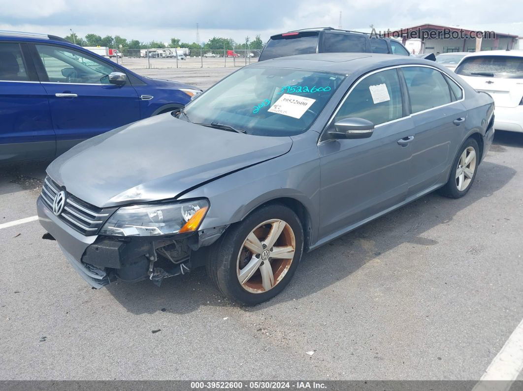 2013 Volkswagen Passat 2.5l Se Gray vin: 1VWBP7A3XDC114935