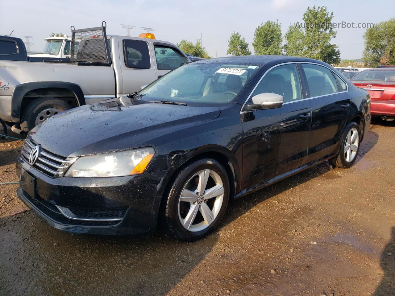 2013 Volkswagen Passat Se Black vin: 1VWBP7A3XDC118337