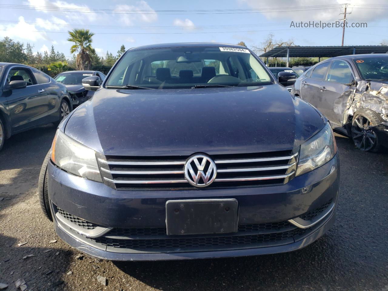 2014 Volkswagen Passat Se Синий vin: 1VWBP7A3XEC005649