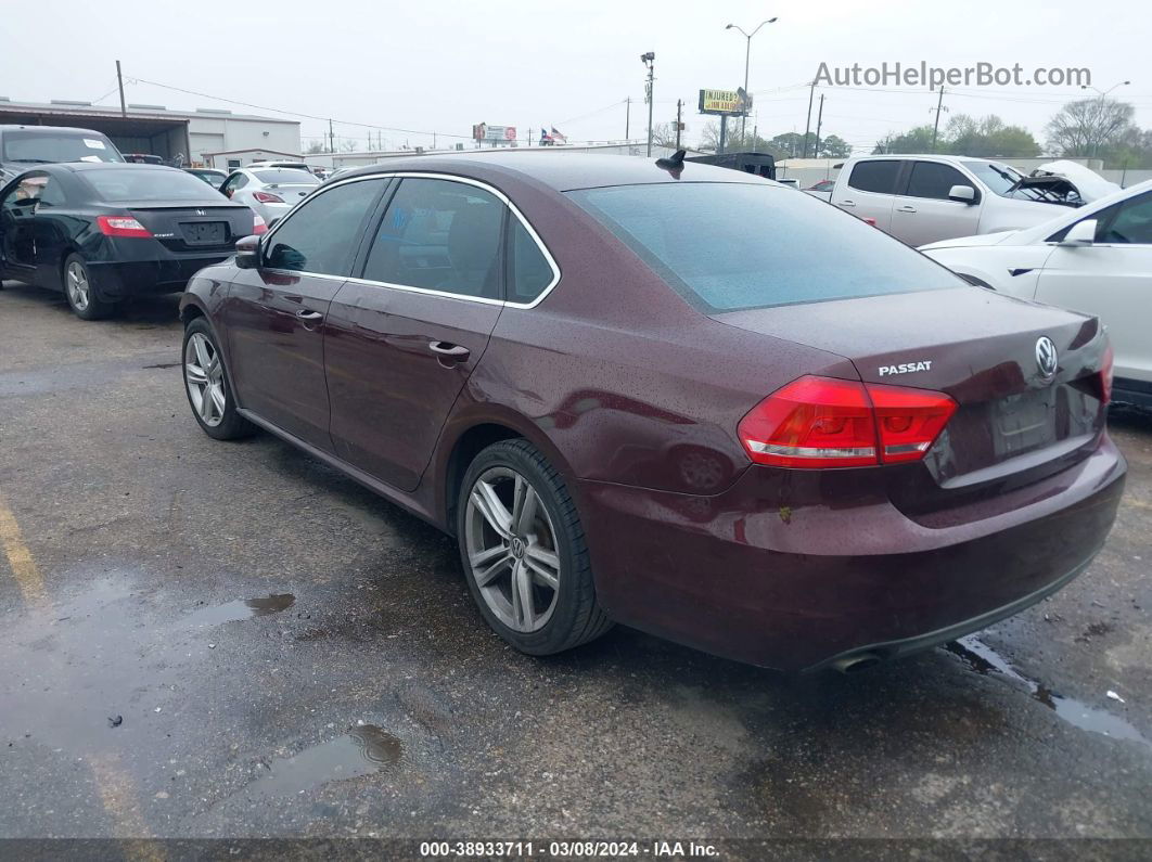 2014 Volkswagen Passat 1.8t Se Maroon vin: 1VWBS7A31EC081792