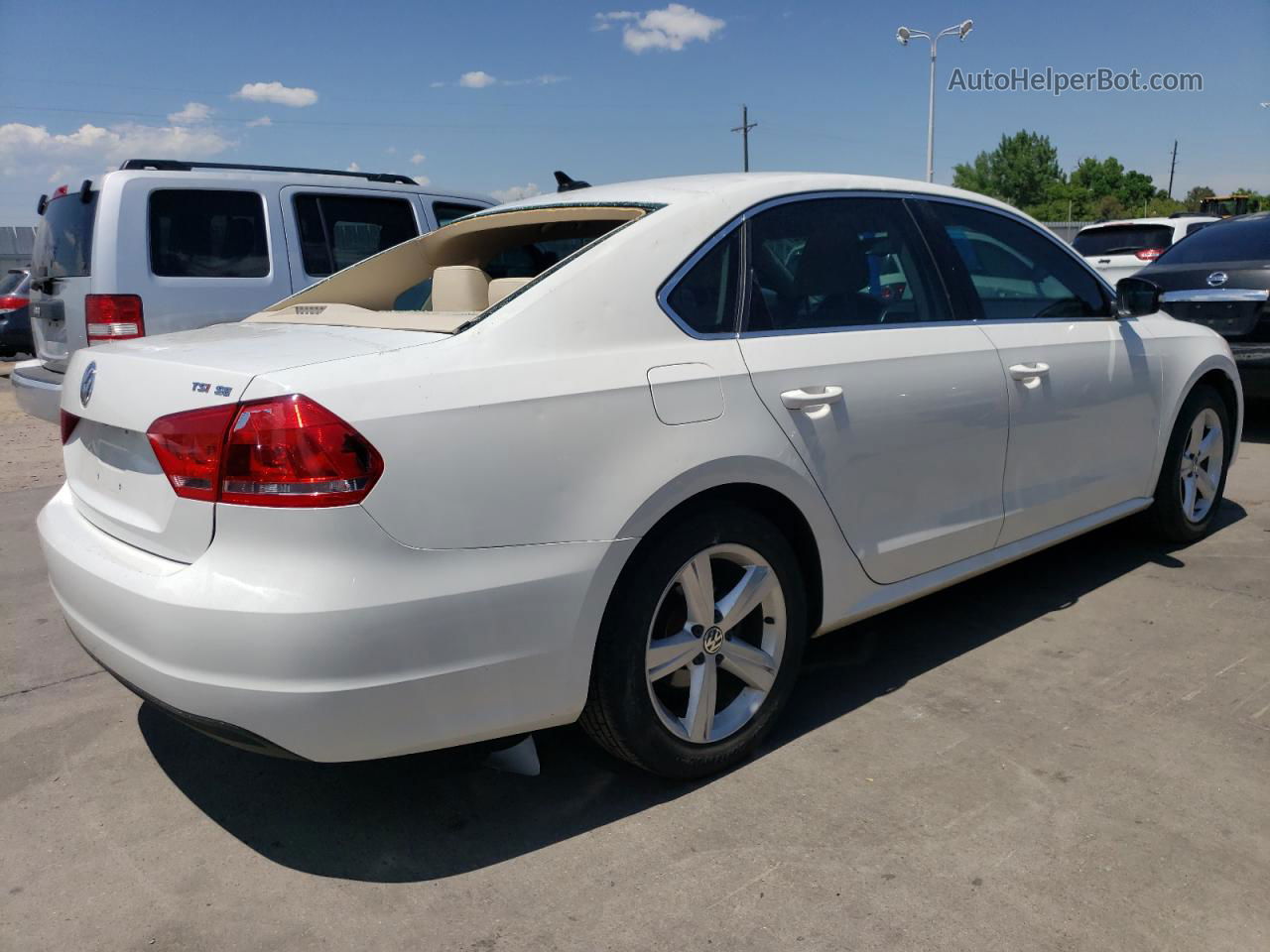 2014 Volkswagen Passat Se White vin: 1VWBS7A31EC099774