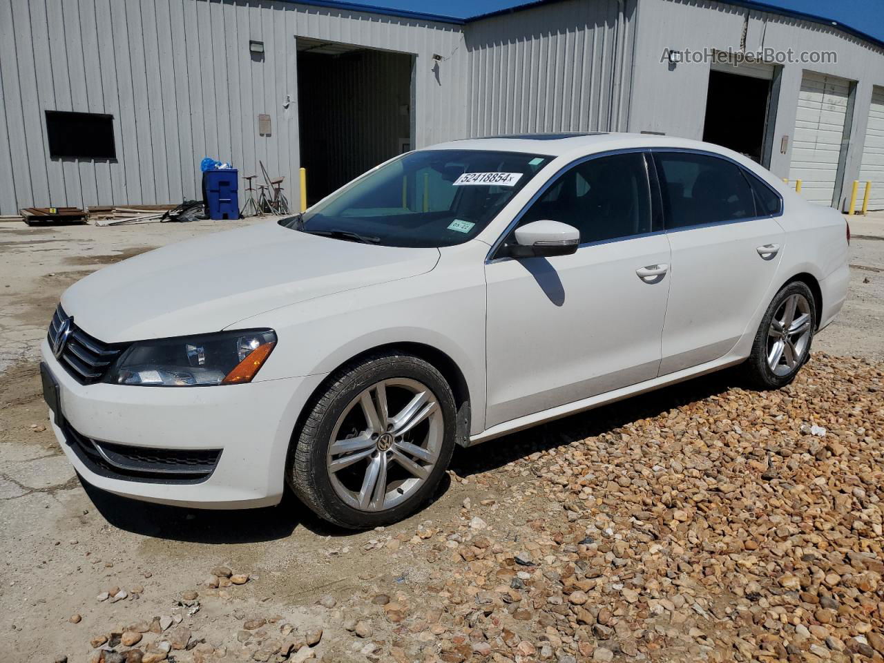 2014 Volkswagen Passat Se White vin: 1VWBS7A31EC107243