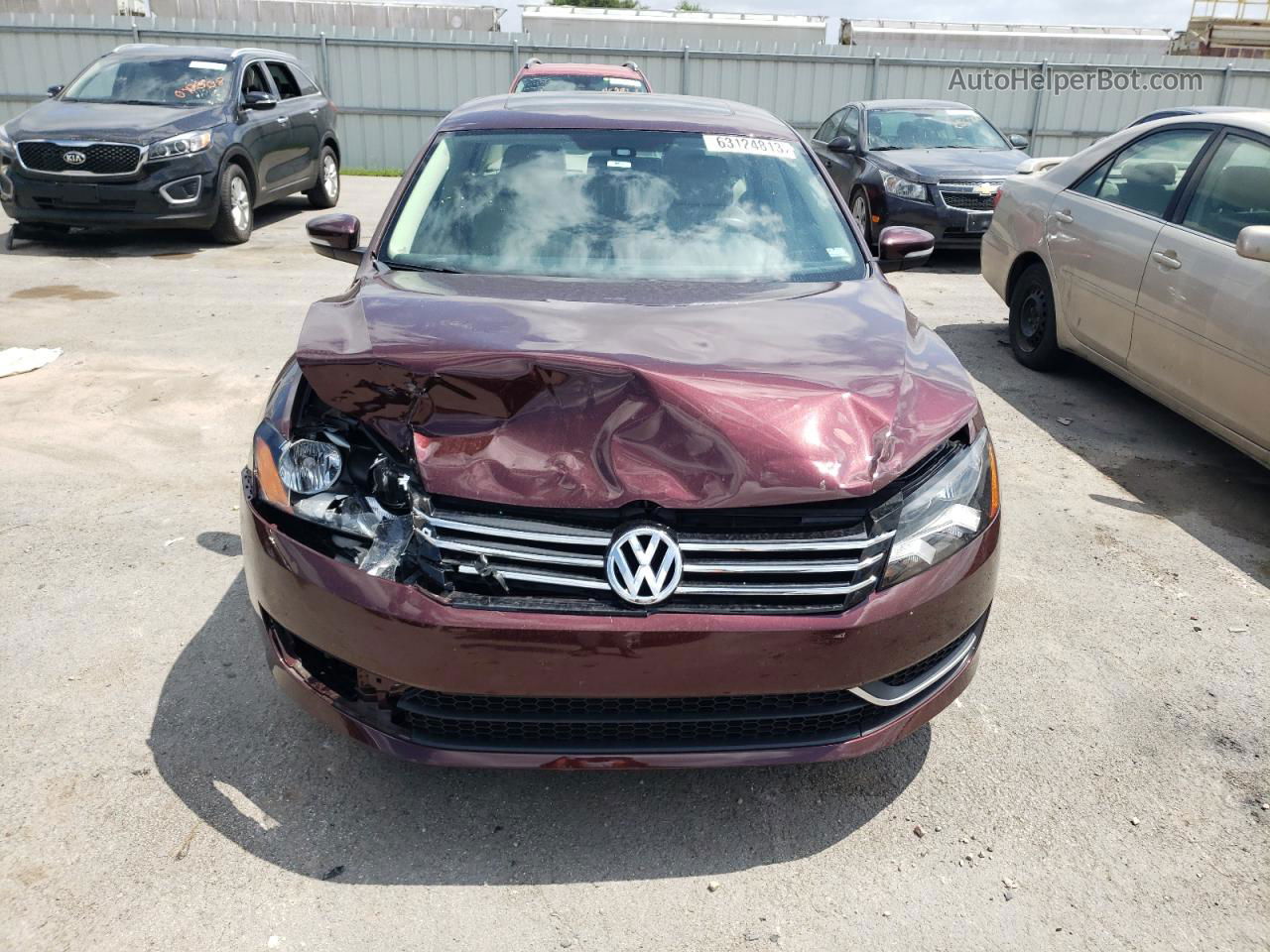 2014 Volkswagen Passat Se Burgundy vin: 1VWBS7A33EC035395