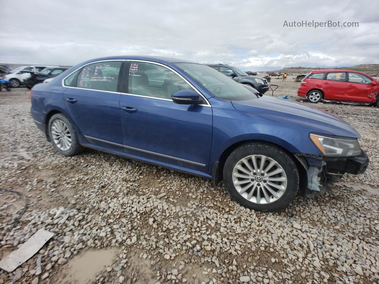 2016 Volkswagen Passat Se Синий vin: 1VWBS7A33GC040521