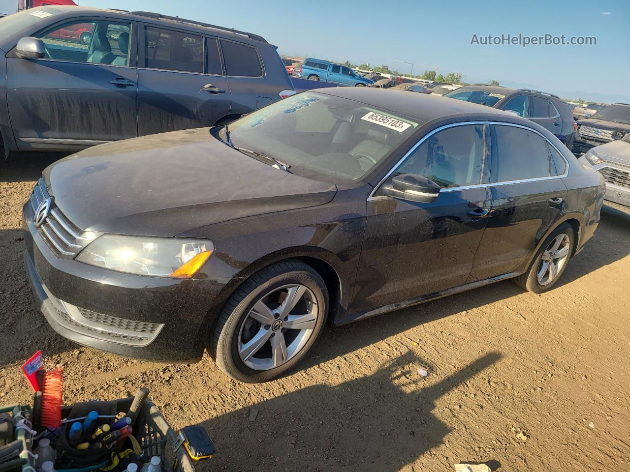 2014 Volkswagen Passat Se Черный vin: 1VWBS7A36EC054197