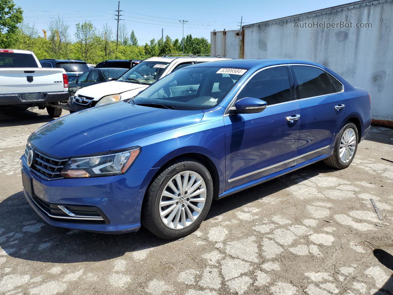 2016 Volkswagen Passat Se Blue vin: 1VWBS7A36GC028699