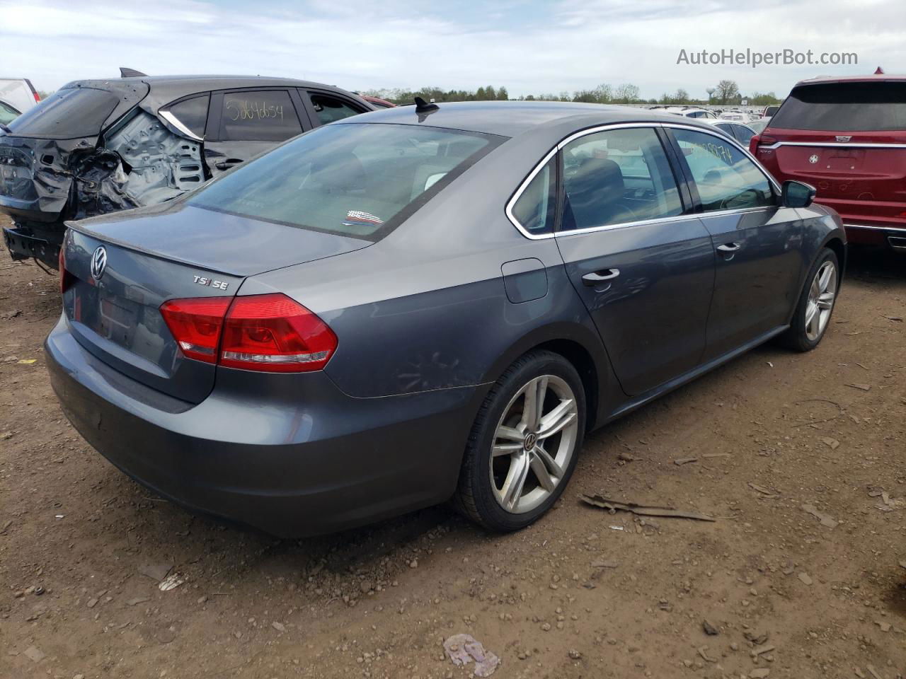 2014 Volkswagen Passat Se Gray vin: 1VWBS7A37EC054807