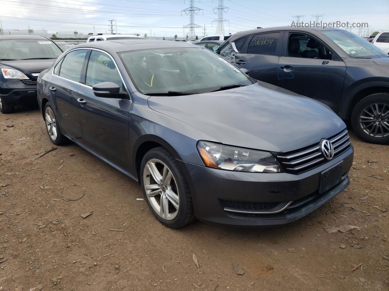 2014 Volkswagen Passat Se Gray vin: 1VWBS7A37EC054807