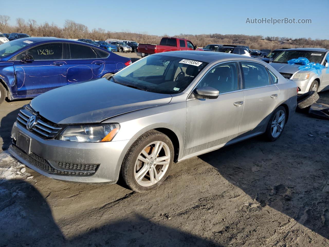 2014 Volkswagen Passat Se Silver vin: 1VWBS7A37EC060476