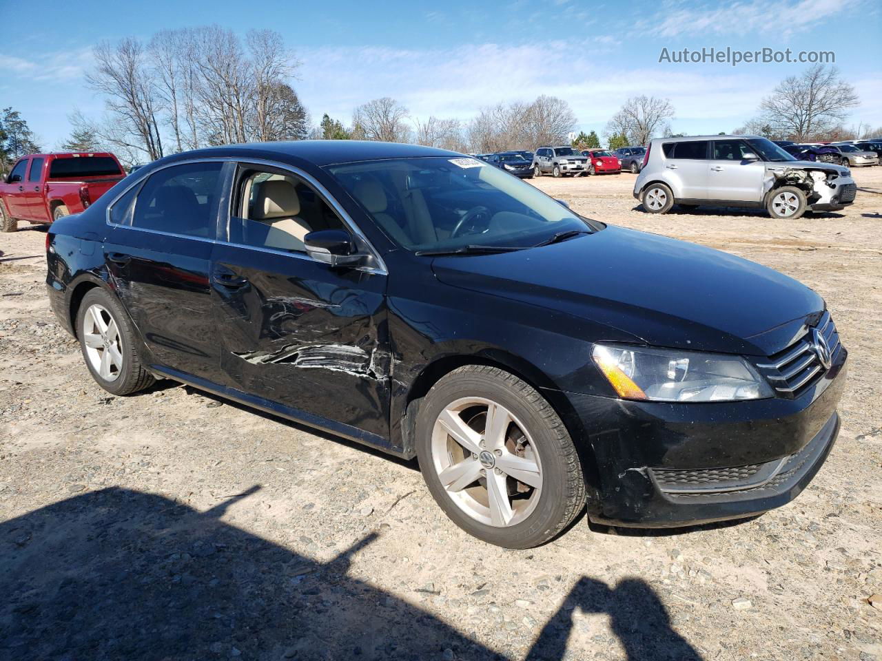 2014 Volkswagen Passat Se Black vin: 1VWBS7A37EC078346