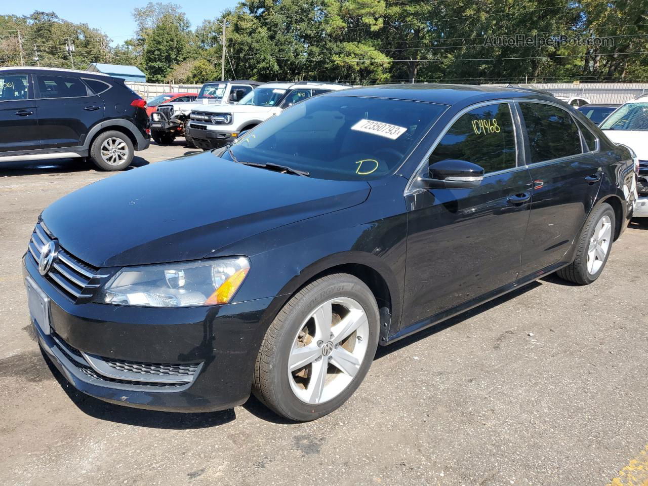 2014 Volkswagen Passat Se Black vin: 1VWBS7A38EC058137