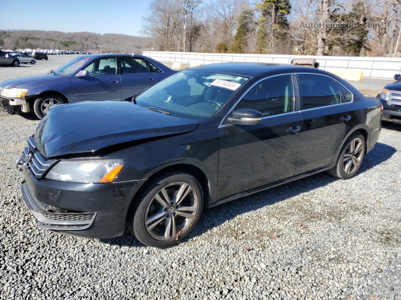 2014 Volkswagen Passat Se Черный vin: 1VWBT7A30EC068318