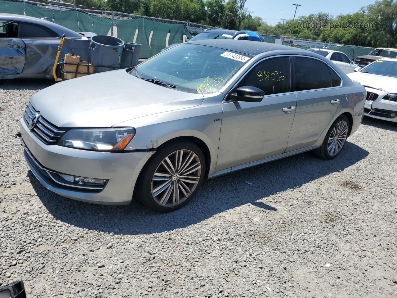 2014 Volkswagen Passat Se Silver vin: 1VWBT7A30EC101060