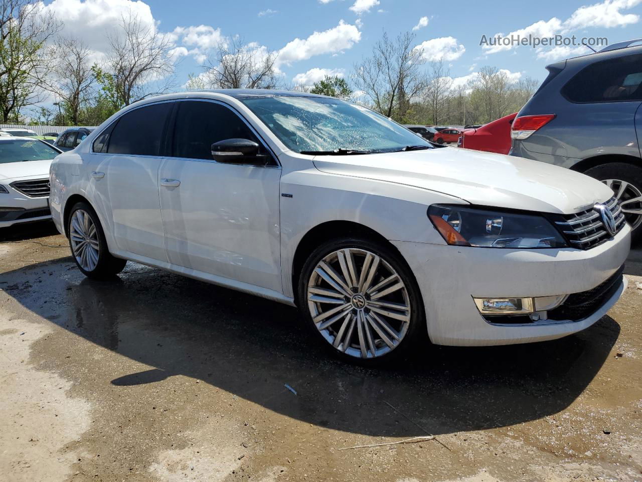 2014 Volkswagen Passat Se White vin: 1VWBT7A30EC117064