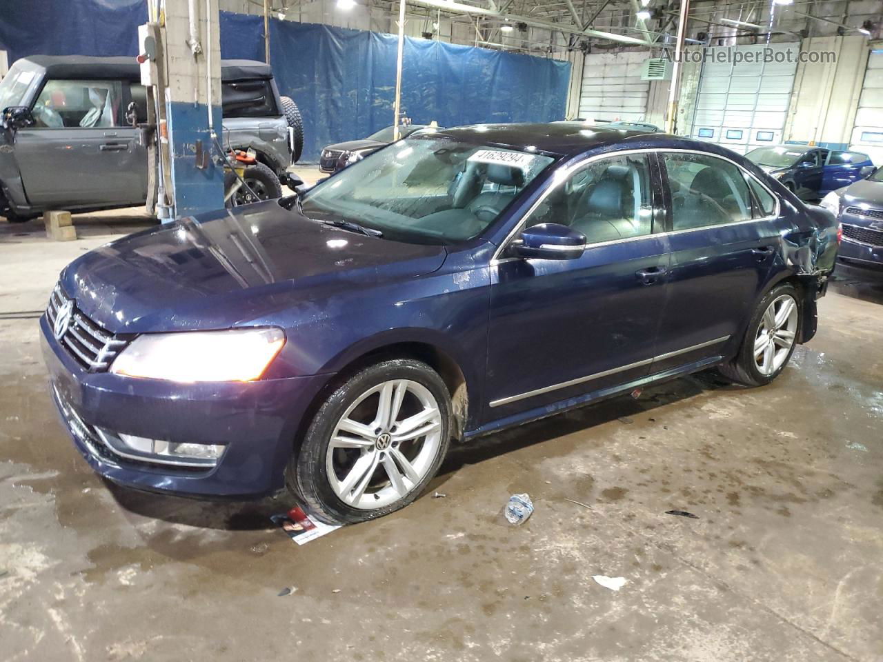 2015 Volkswagen Passat Se Синий vin: 1VWBT7A30FC066053