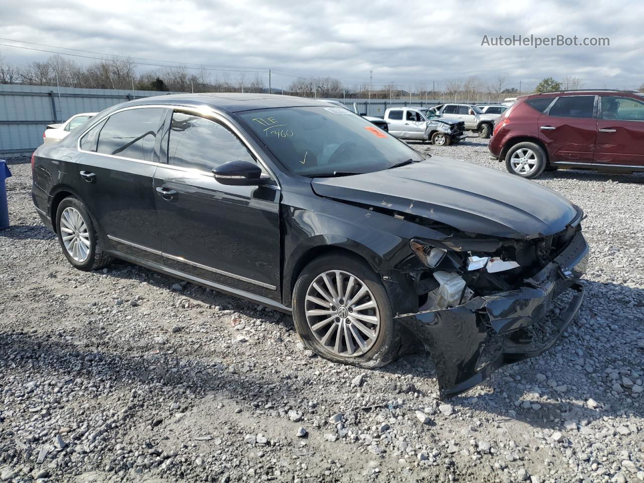 2016 Volkswagen Passat Se Черный vin: 1VWBT7A30GC023558