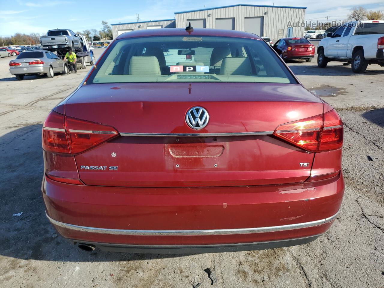 2016 Volkswagen Passat Se Red vin: 1VWBT7A30GC039355