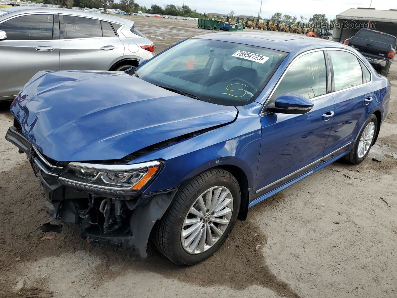 2017 Volkswagen Passat Se Blue vin: 1VWBT7A30HC005904