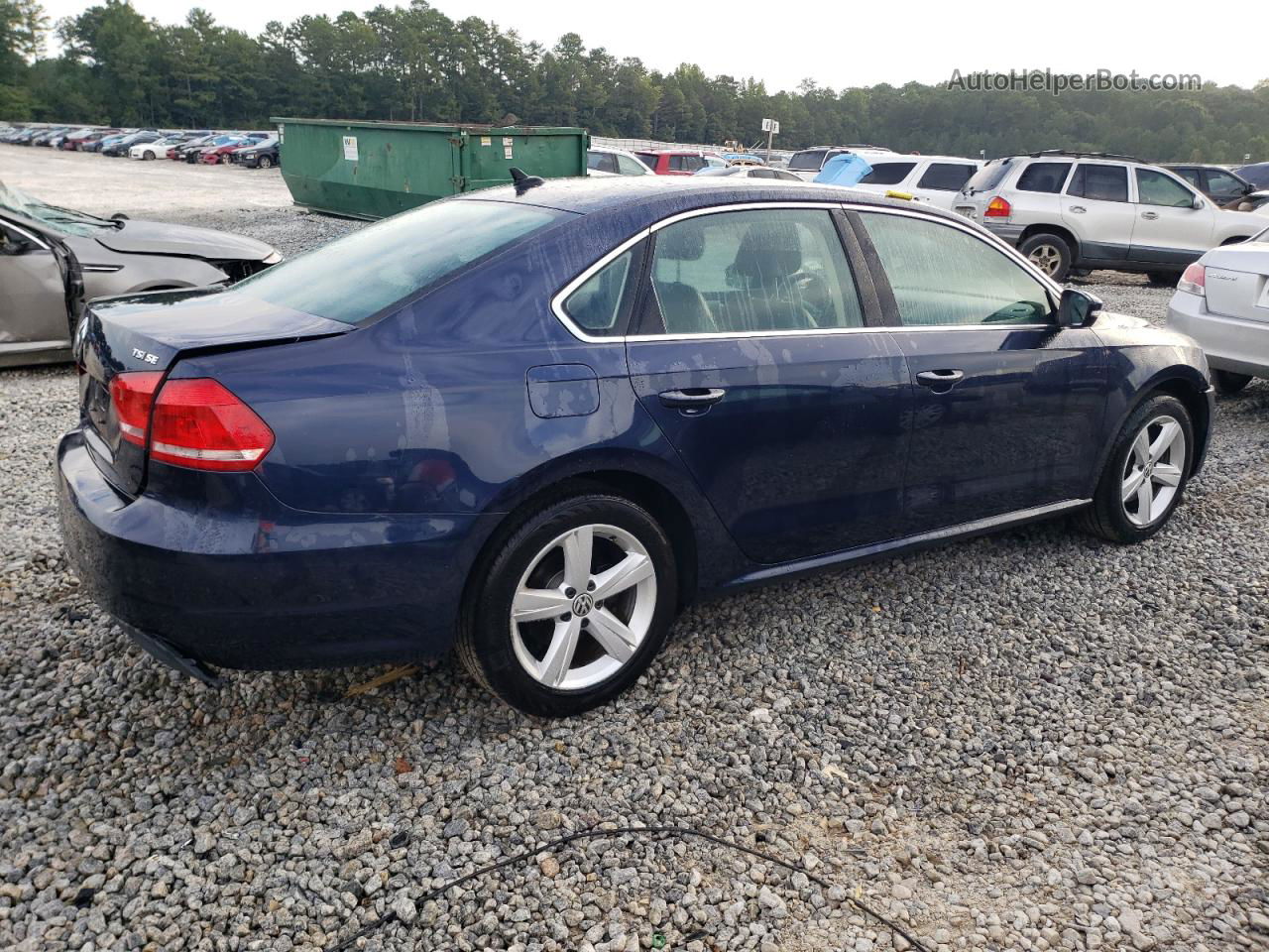 2014 Volkswagen Passat Se Blue vin: 1VWBT7A31EC107238