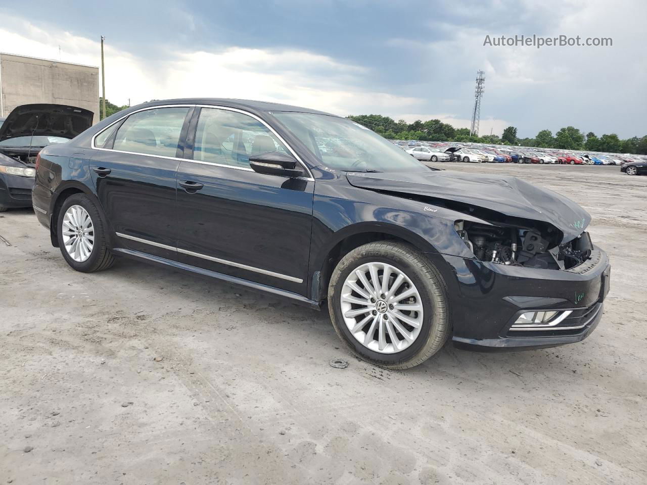 2017 Volkswagen Passat Se Черный vin: 1VWBT7A32HC005001