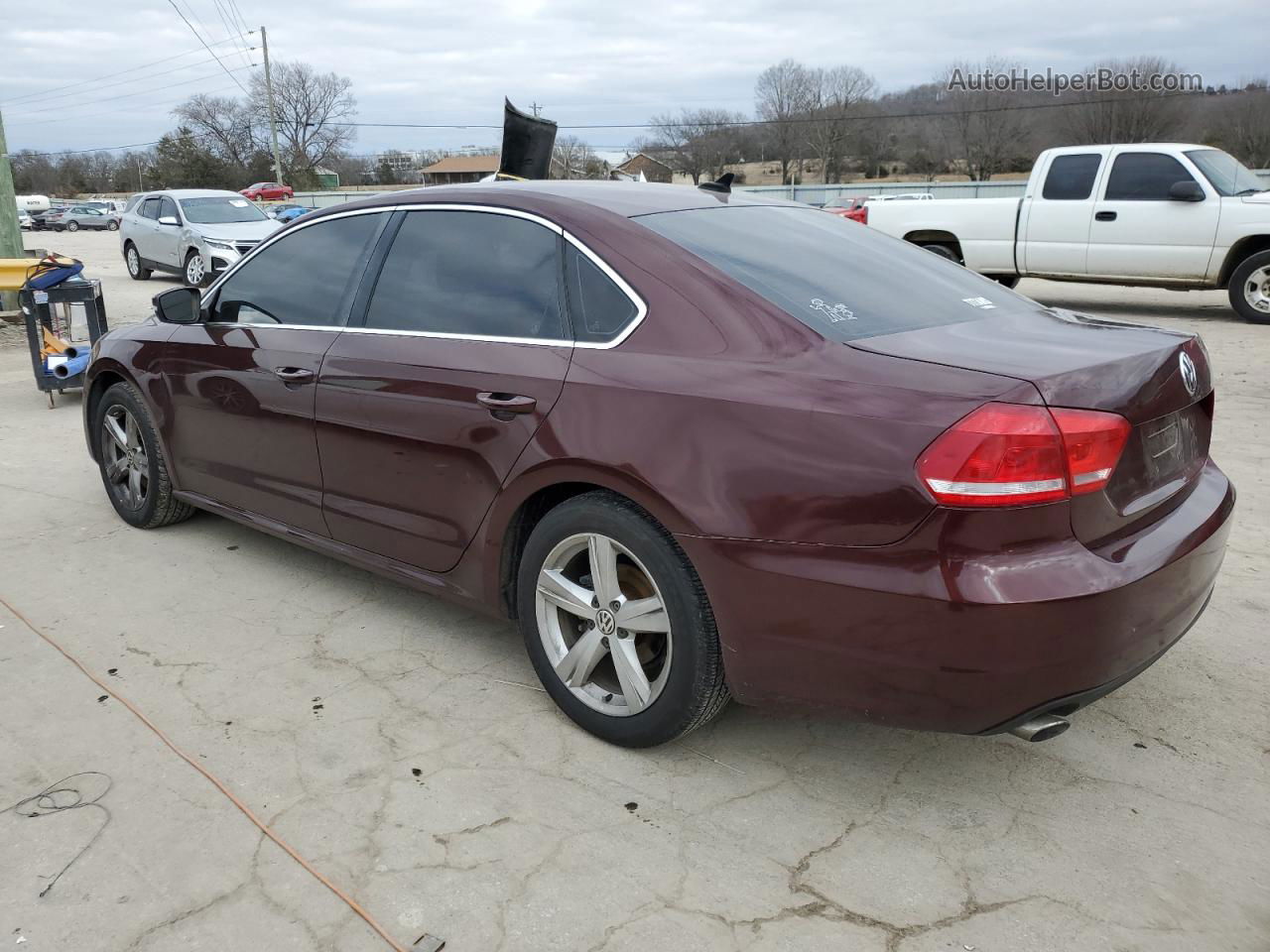 2014 Volkswagen Passat Se Maroon vin: 1VWBT7A33EC063601