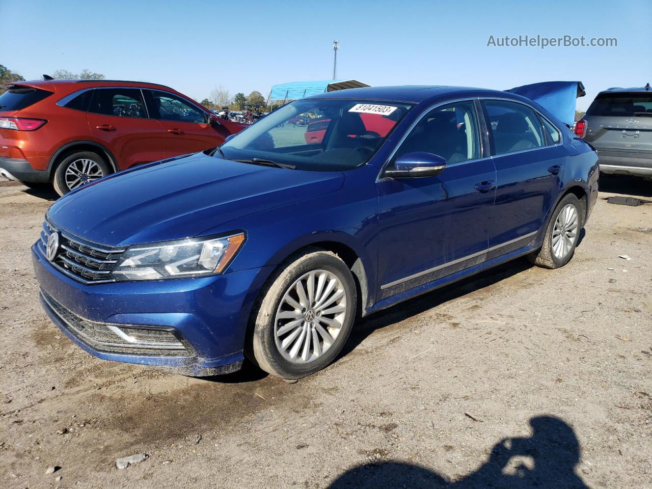 2016 Volkswagen Passat Se Синий vin: 1VWBT7A33GC044954