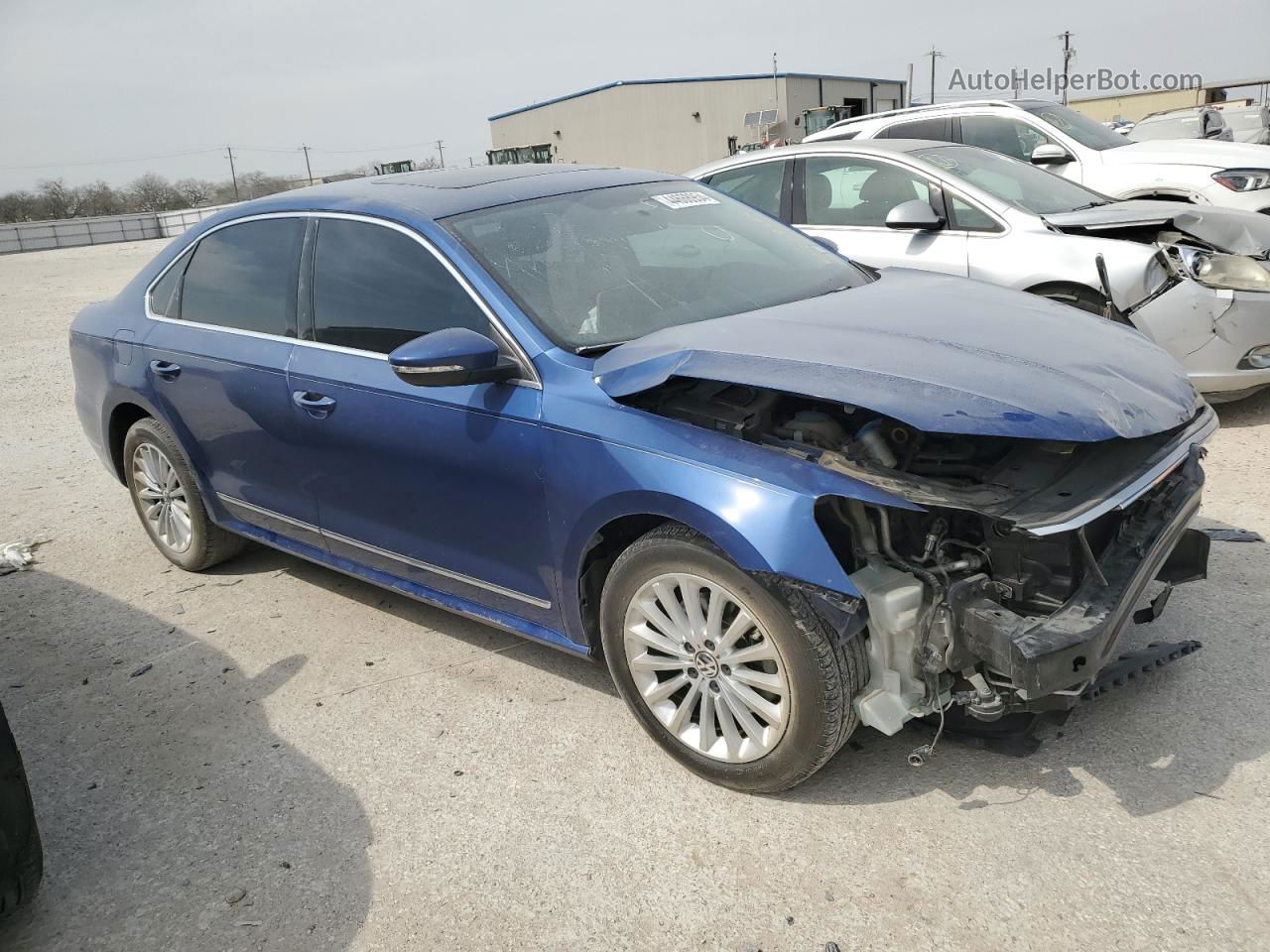 2017 Volkswagen Passat Se Синий vin: 1VWBT7A33HC014984