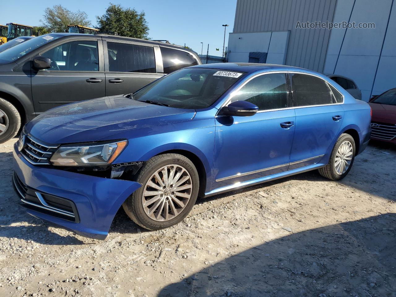 2017 Volkswagen Passat Se Blue vin: 1VWBT7A33HC049203