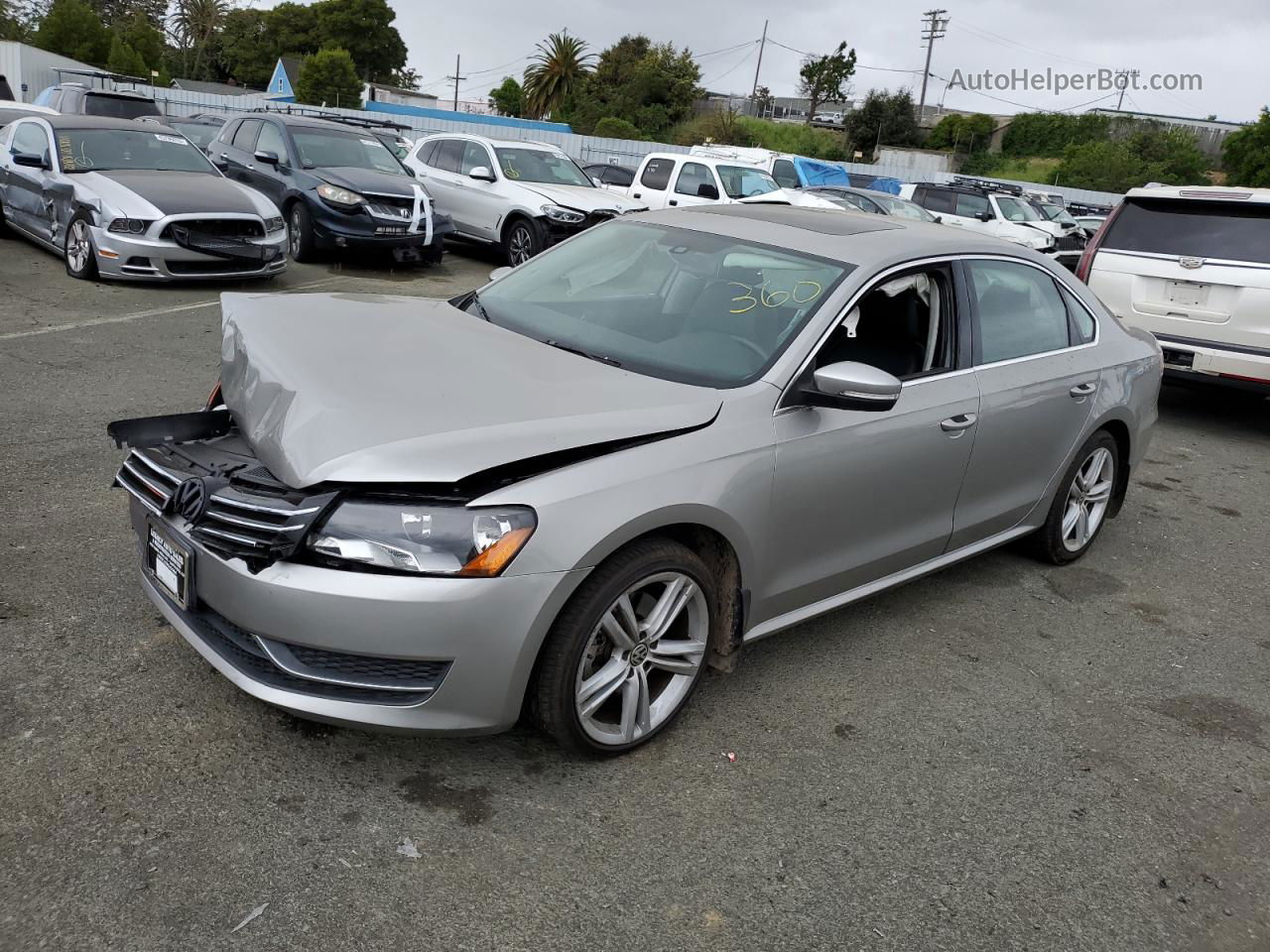 2014 Volkswagen Passat Se Silver vin: 1VWBT7A34EC084764