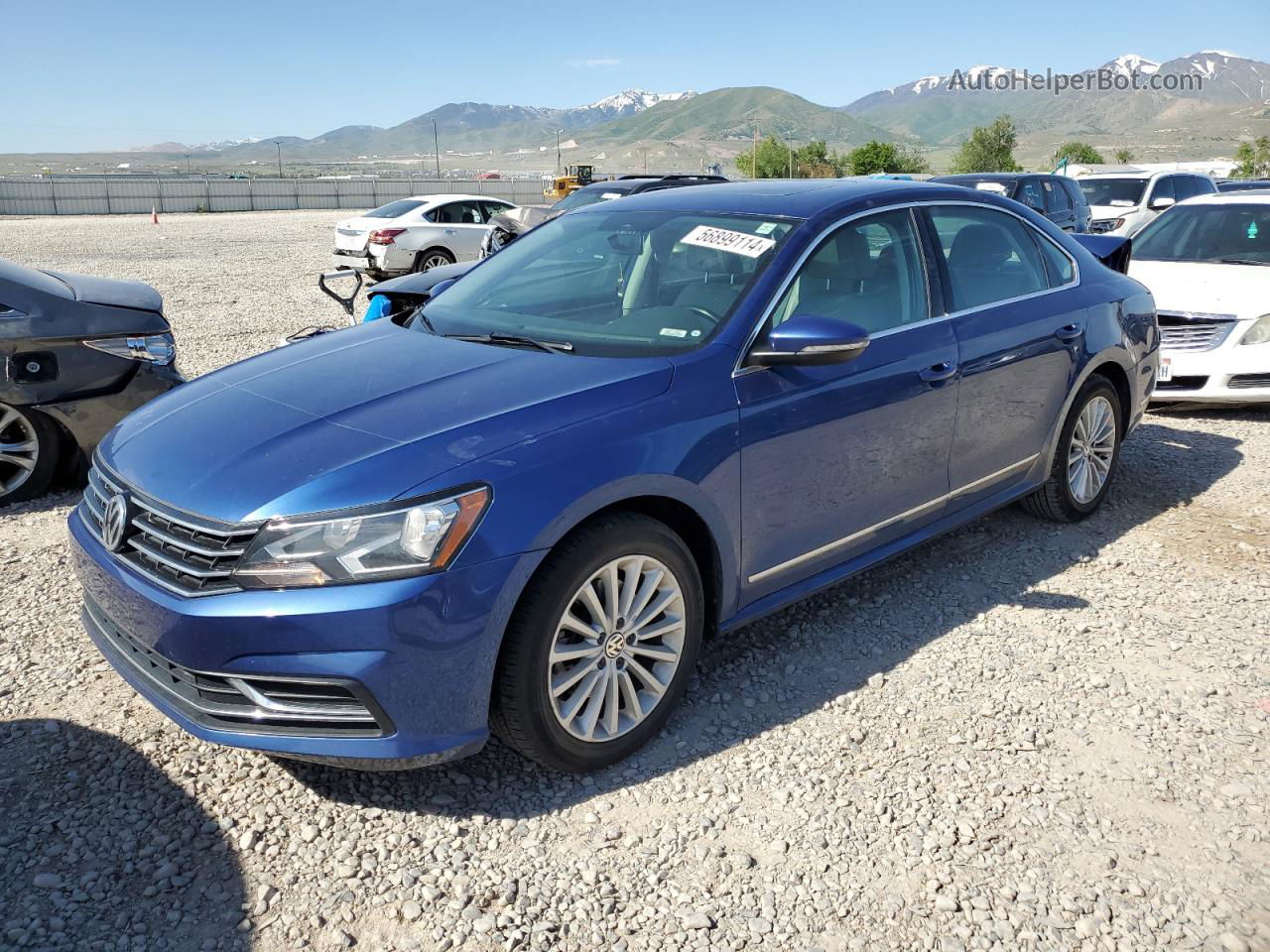 2017 Volkswagen Passat Se Синий vin: 1VWBT7A34HC065961