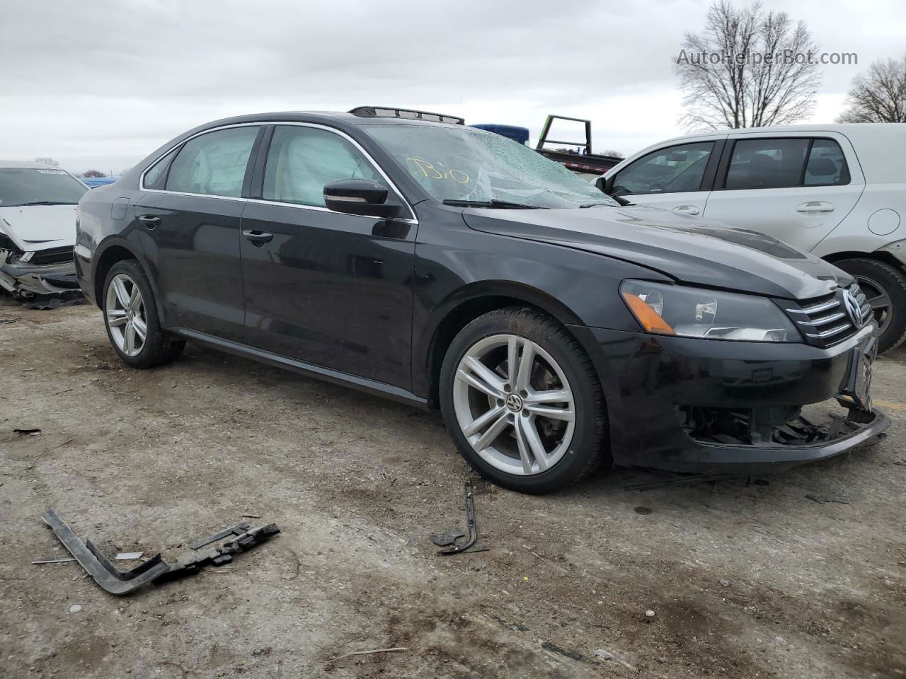 2014 Volkswagen Passat Se Черный vin: 1VWBT7A35EC099855