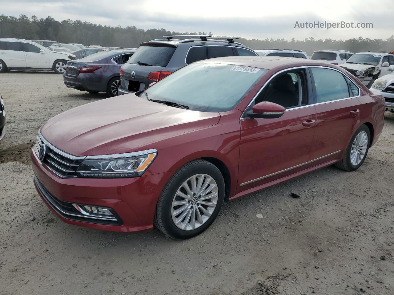 2017 Volkswagen Passat Se Бордовый vin: 1VWBT7A35HC039563