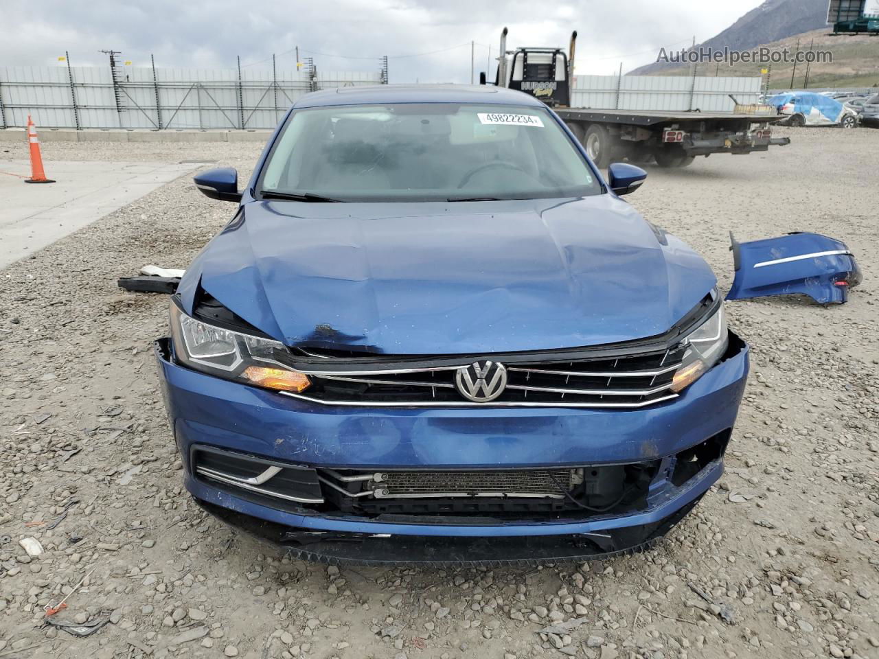 2017 Volkswagen Passat Se Синий vin: 1VWBT7A35HC054032