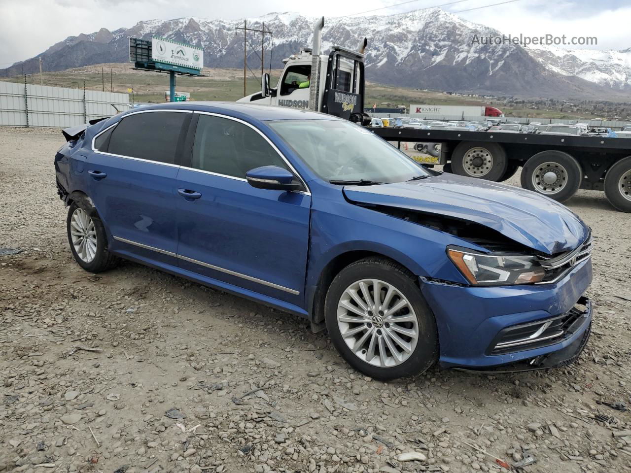 2017 Volkswagen Passat Se Blue vin: 1VWBT7A35HC054032