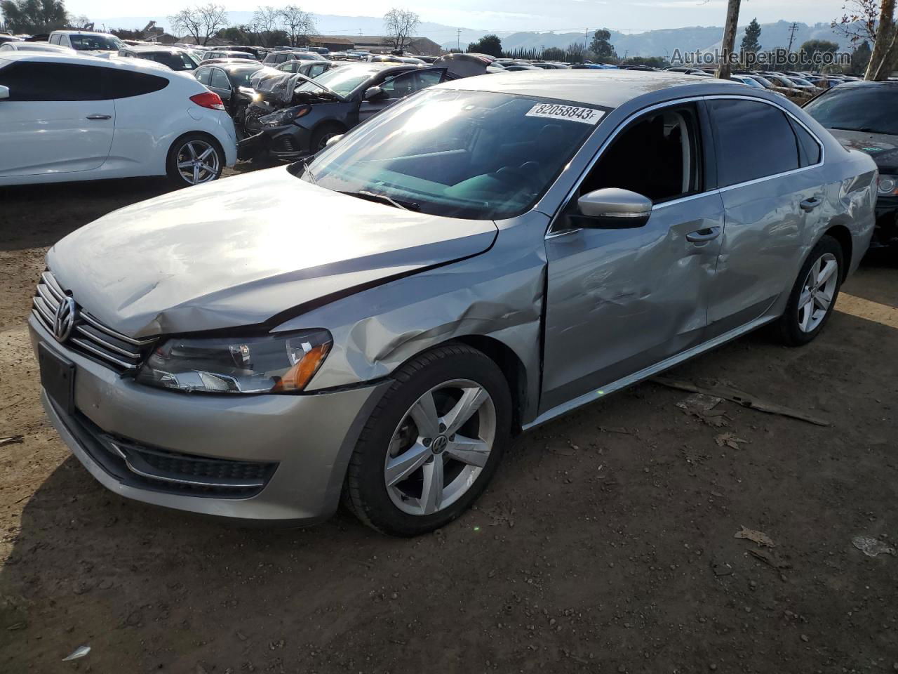 2014 Volkswagen Passat Se Silver vin: 1VWBT7A36EC064399