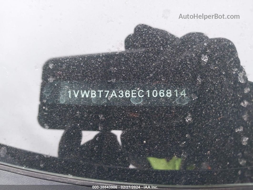 2014 Volkswagen Passat 1.8t Se Black vin: 1VWBT7A36EC106814