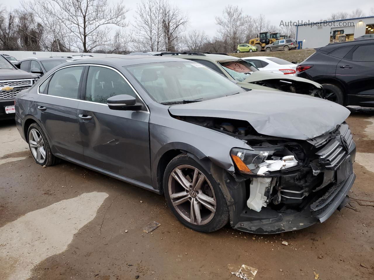 2014 Volkswagen Passat Se Gray vin: 1VWBT7A37EC048065