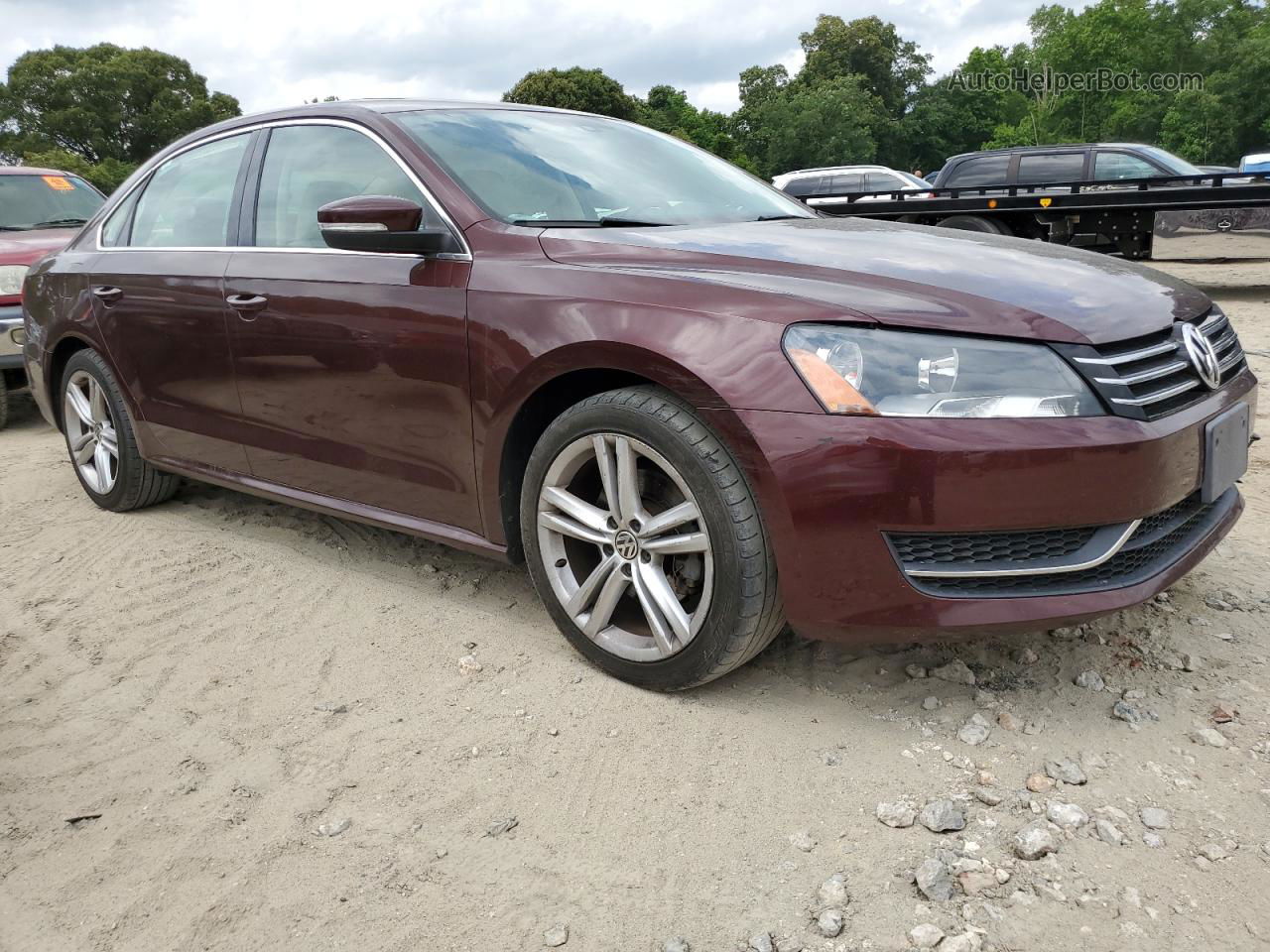 2014 Volkswagen Passat Se Burgundy vin: 1VWBT7A37EC098769