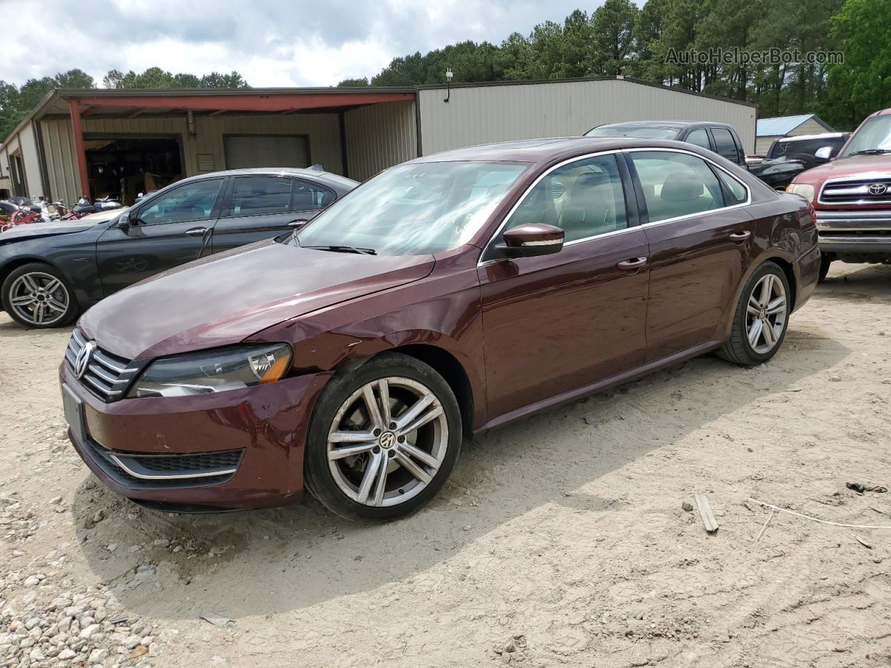 2014 Volkswagen Passat Se Burgundy vin: 1VWBT7A37EC098769