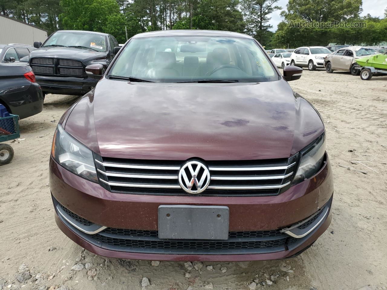 2014 Volkswagen Passat Se Burgundy vin: 1VWBT7A37EC098769