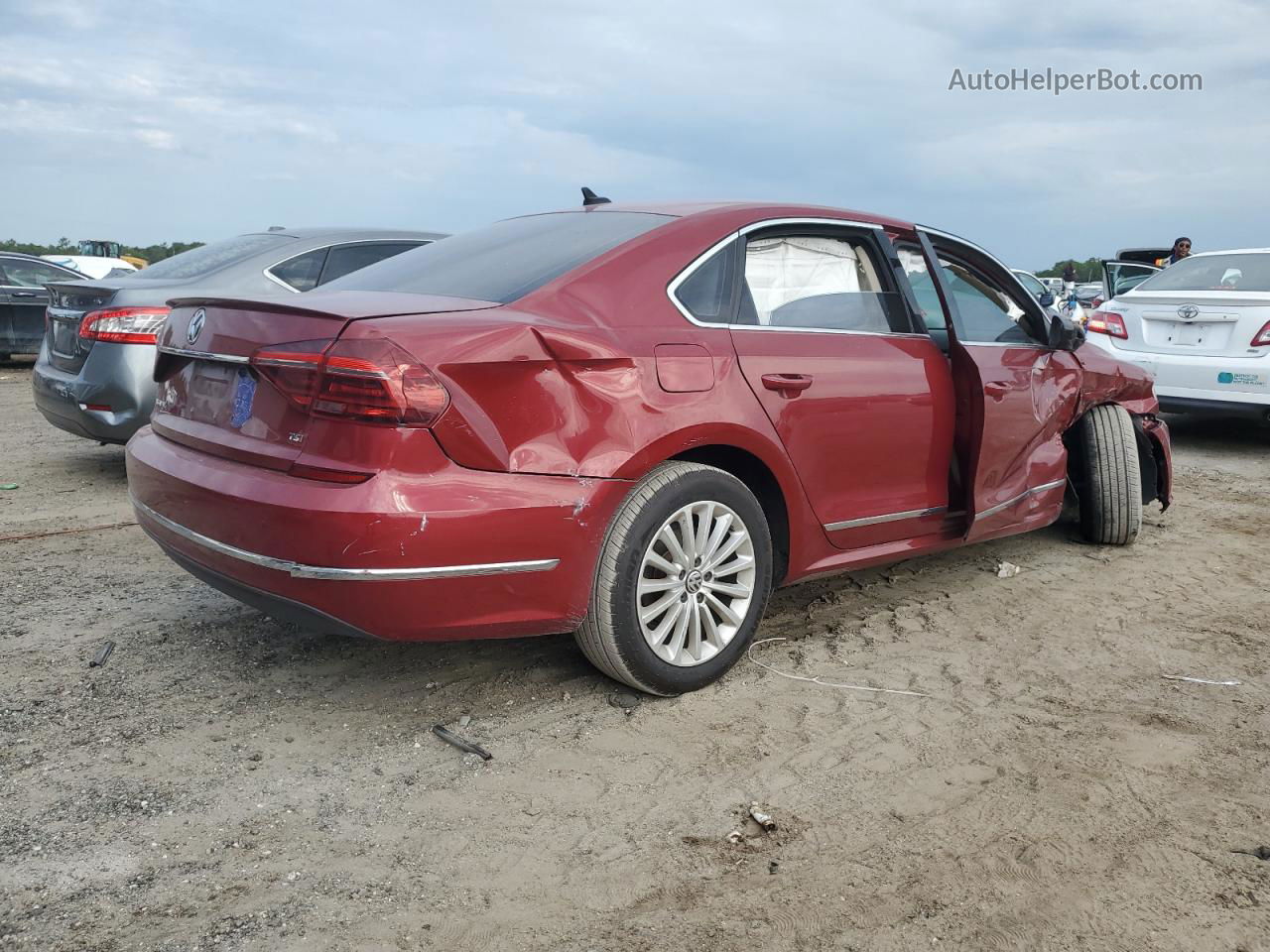 2017 Volkswagen Passat Se Темно-бордовый vin: 1VWBT7A37HC000666