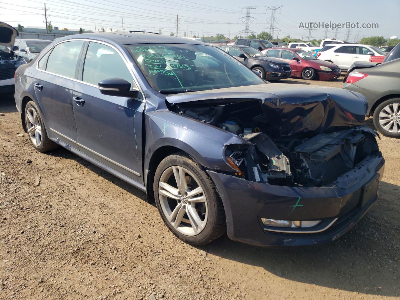 2015 Volkswagen Passat Se Синий vin: 1VWBT7A38FC031793