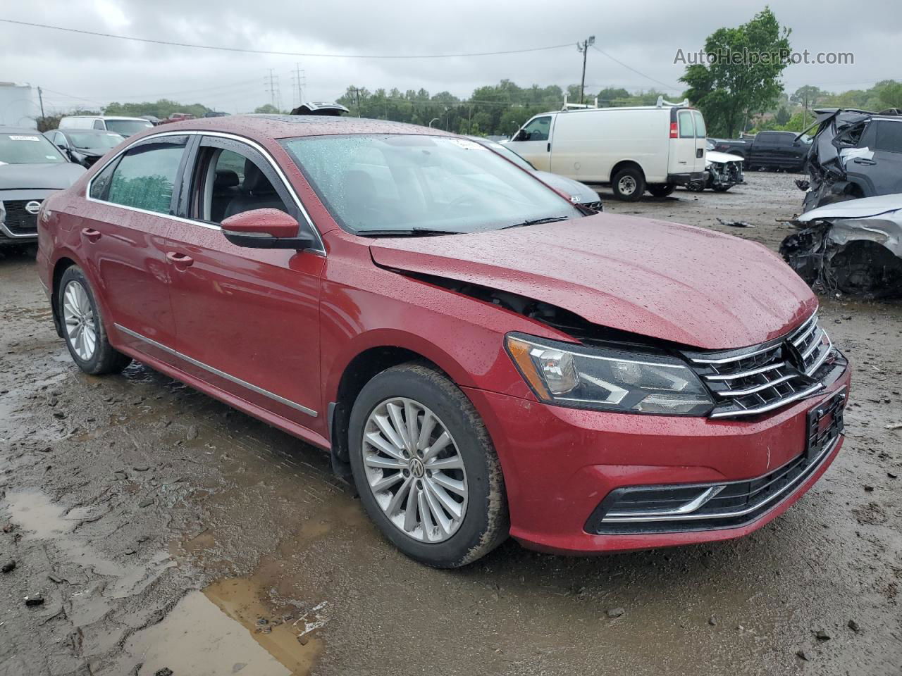 2017 Volkswagen Passat Se Red vin: 1VWBT7A38HC003978