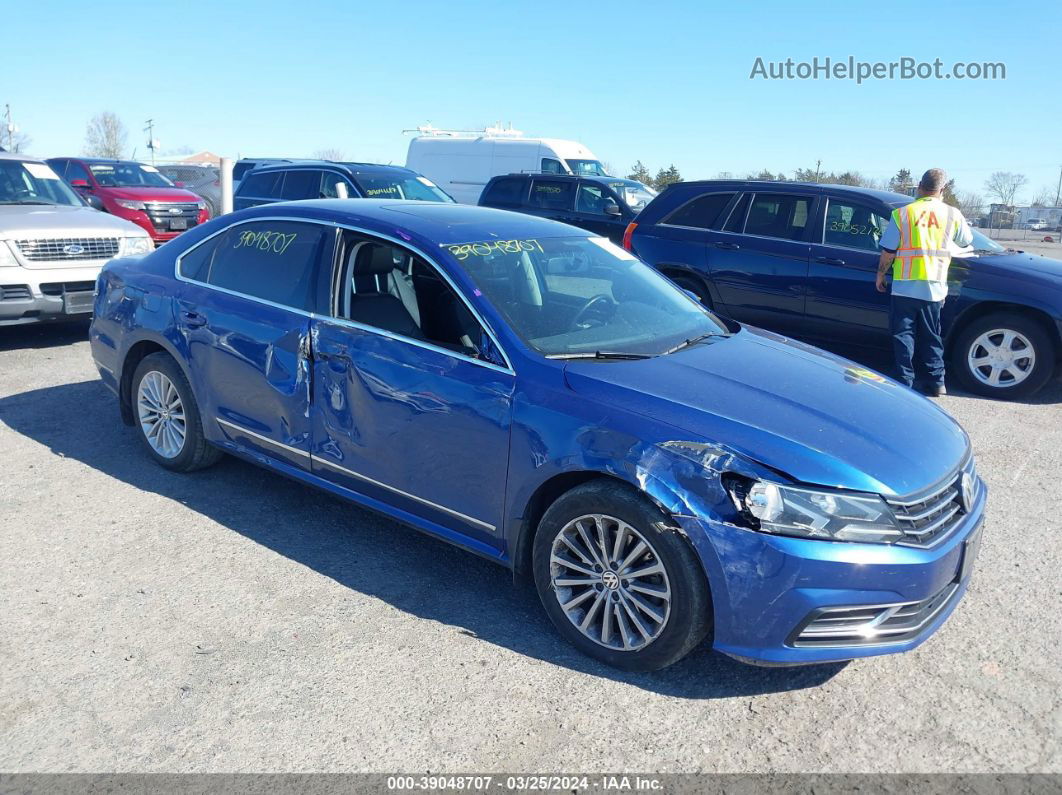 2017 Volkswagen Passat Se Синий vin: 1VWBT7A38HC011644